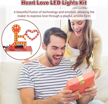 Soldering Learning Kit, ICSTATION Give You My Heart LED Soldering Project Love Proposal RGB LED Light Soldering Practice Kit for Beginners Diyers Student Education and Perfect Present for Father's Day