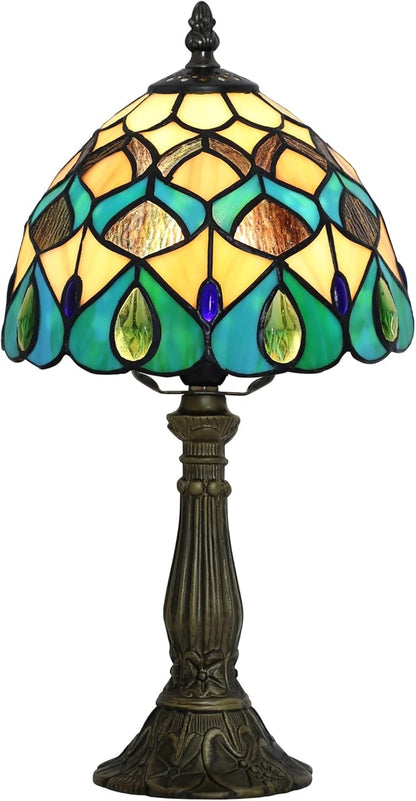 Tiffany lamp 8-inch Stained Glass lamp Suitable for use on Bedroom nightstands and can Also be Used as a Small Reading lamp in Living Rooms and Home Offices