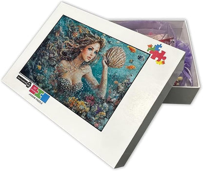 500 Piece Jigsaw Puzzle - Mermaid Under The Sea - Adult Jigsaw Stress Relief Gift Poster Puzzle, Boxed Puzzle Assembly