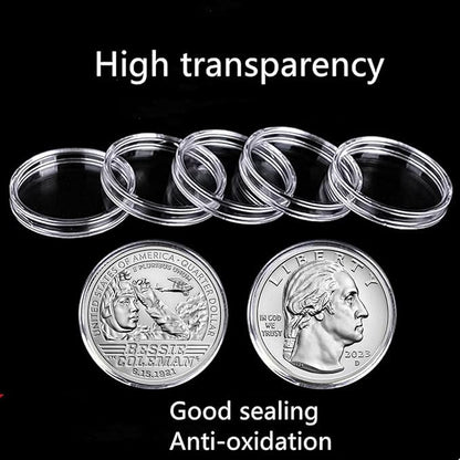 MUDOR 25 mm Coin Holder for Quarter, 100 Pieces Coin Capsules with Case, Coin Storage Case Box for Coin Collection, Coin Collection Supplies
