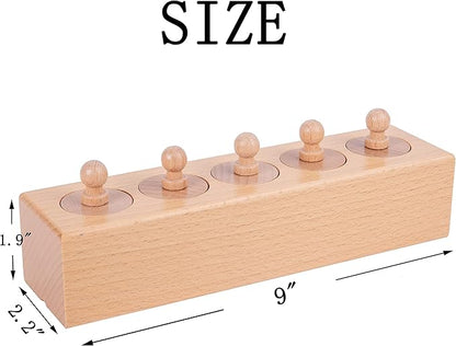 Montessori Toys for Babies 6-12 Months Wooden Knob Log Cylinder Blocks Development Sensory Toys for Toddlers Montessori Baby Games Educational Toys(4 Piece Set)