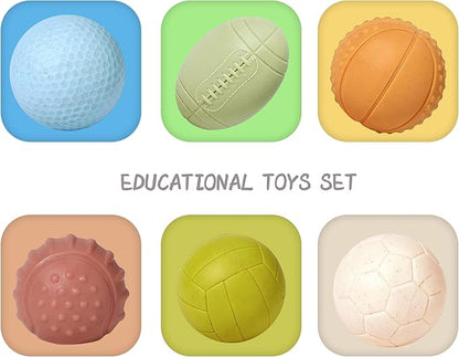 Sensory Balls for Babies,Ball for Toddlers 1-3, Soft & Textured Montessori Baby Toys 6 to 12 Months,Wheat Straw Soft Montessori Toys for Babies