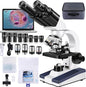 Microscope for Adults WF10x and WF25x Eyepieces, 40X-2500X Magnification, with HD USB Camera, Binocular Microscope for Lab Schools