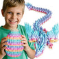 3D Printed Dragon Eggs with Articulated Fly Dragon Inside, Collectible Figurines Fidget Toy for Adults Kids Birthday Easter Christmas White Elephant Gifts for Friends Colleagues(Rainbow, L size)