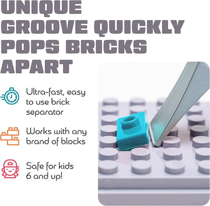 Brick Popper - World's Fastest Separator Tool - Efficient Remover for Kids and Adults - Perfect for Ages 6 and Up - Essential Tool (Light Blue)