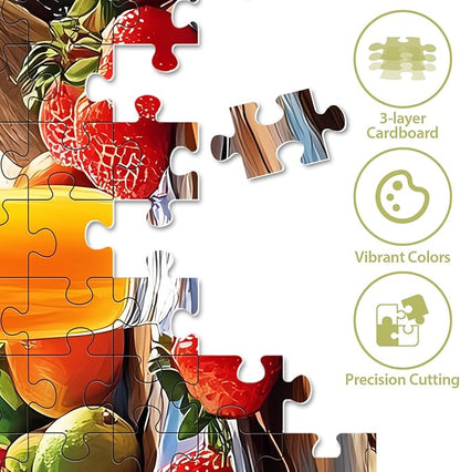 Puzzles for Adults 500 Pieces, Fruit Parrot Beach Puzzle, Tropical Ocean Summer Jigsaw Puzzle 500 Piece for Adults Kids Seniors, Perfect for Game Night Giving Puzzle Family Friends, 20.5x15 in