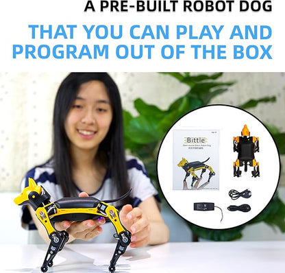 Petoi Robot Dog Bittle X V2 Alloy Servo (Pre-Assembled) | Robotics Kit | Coding Smart Robot Kit, Voice Control, Programmable Quadruped Robot, Open Source, STEM & Robotics Education
