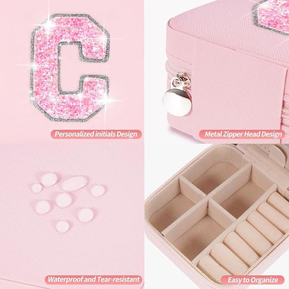 Jewelry Case - Fashion Jewelry Box | Customized Mother's Day Gift, Birthday Gift for Mom | Pink,C