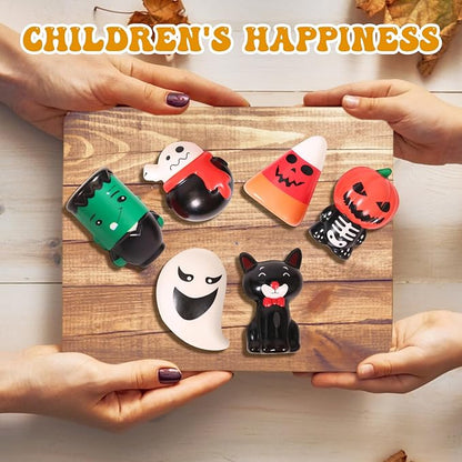 New 6 Pcs Halloween Squishy Toys,Halloween Squishies Party Favors Slow Rising Gift Box Halloween Treat Bag Classroom Prizes Soft Stress Relief Toys for Kids Toddlers(6pcs-2)