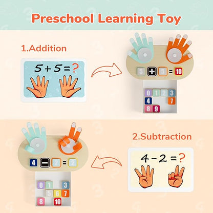TOP BRIGHT Educational Learning Number Toy for Toddler - Finger Counting Math Toys, Homeschool Supplies for Math Manipulates, Number Counting Blocks for Kids, Montessori Toy for 3 Year Old