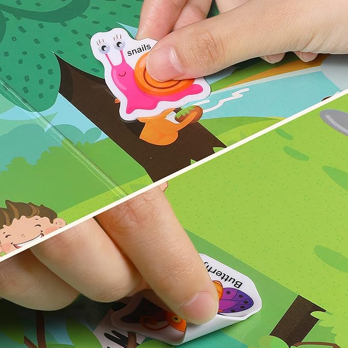 Jelly Reusable Sticker Books for Toddlers 1-3 2-4 Years, Portable Travel Toys Sticker Activity Book for Kids 2 3 4 Year Old Girls Boys (Vehicles)