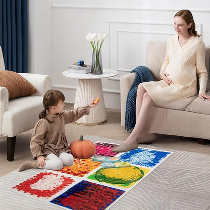 Art3d 11.8”x11.8” Textured Liquid Sensory Flooring Tiles, Interactive Glossy Fusion Play Mats for Kids, Toddler, Teens, Stress Relief & Calming Toys, 6pcs per Set