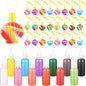 Relaxgiant 37 Pcs Shell Shaped Sand Art Bottle Necklace Kits Include Plastic Sand Art Bottles Necklace, 12 Colored Art Sand, Mini Plastic Funnels for DIY Art Class Crafts Supplies