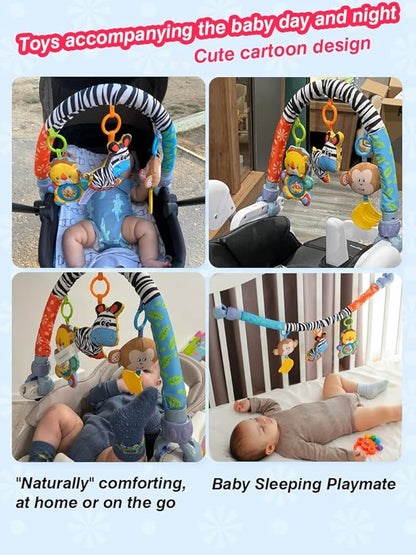 Pau1Hami1ton Baby Stroller Arch Toys, Car Seat Toys,Bouncer Toy Bar/Mobile for Bassinet,Adjustable Baby Hanging Toys Fit for Crib Bed,Stroller,Car Seat Gifts.S-19(Zebra)