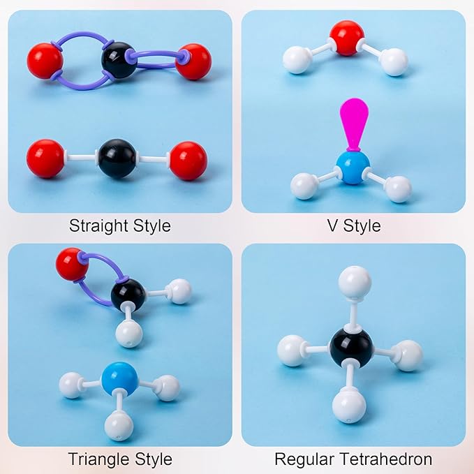 HFKPJRT Molecular Model Kit, 208 Pcs Molecular Model Kit Organic Chemistry, Atom Element Model Kits for Lessons in Chemistry, Gift for Teachers and Students to Raising Space Imagination 4 Set