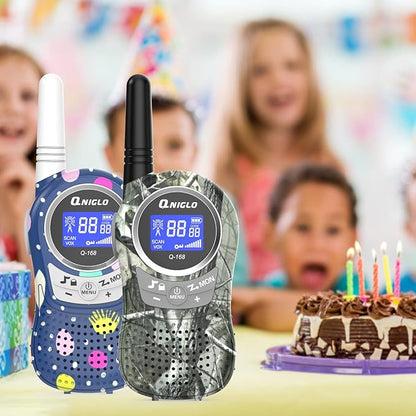 QNIGLO Camping Walkie Talkies for Kids Rechargeable, Camo Kids Walkie Talkies for Boys Girls fit Outdoor Adventure Game Spy Gear Hiking, Army Police Toys for 3 4 5 6-12 Year Old
