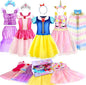 Princess Dress Up for Girls, Role Play Kids Dress up Clothes Gift Set Princess Toys for Little Girls Ages 3-8yrs Toddler Birthday Party