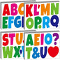 Bemeol Letter Stickers 378 Pcs Bulletin Board Letters for Classroom 4 Inch Alphabet Cutout Letters for Poster Board Display Home Classroom School Decor(Colorful)