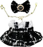 Luxury Chic Doll Clothes Set with Elegant Dress, Shirt, Bow & Necklace - Premium Outfit for Dress Up, Collecting & Gift Giving - Perfect for Kids, Doll Collectors & 18 Dolls (Black)