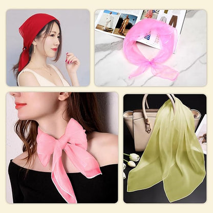 Colovis 30 Pack Dance Scarves,15 Colors Square Juggling Scarf Props Magic Trick Silk Scarves Music Movement Scarf for Kids to Play with, 24 by 24 Inches