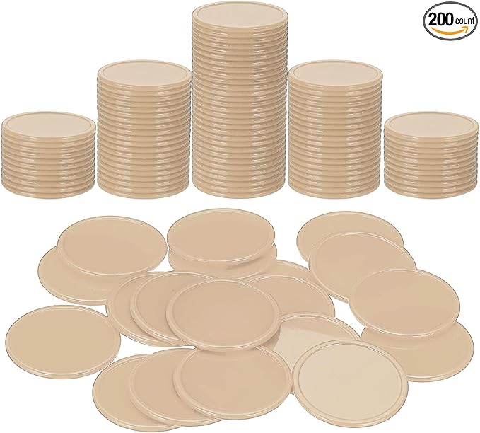 uxcell Plastic Poker Chips, Learning Counters Counting Counters Disk Marker Opaque Game Token for Game Play Math Counting