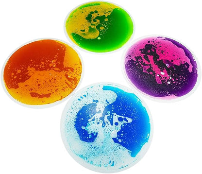 Art3d Liquid Sensory Floor Decorative Tiles,15.8"x15.8" Pie, Colorful, 4 Tiles