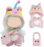 17cm Doll Clothes Set-Adorable Outfits for Dolls-Stylish Accessaries Clothes Dress-Up-Replaceable Clothing Collections, Includes Hat, Top, Skirt(Pink-Style C)