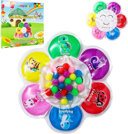 Limpskys Sorting Toys, Color Sorting Sensory Toys, Sensory Toys for Toddlers, Autism Toys for Toddlers 3-4, Quiet Fidget Toys,Color Matching Game (Multicolor-Animal)