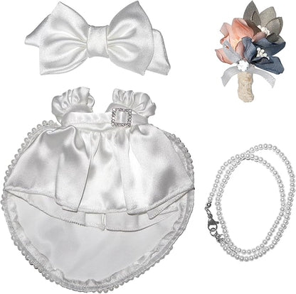 17cm Doll Clothes Wedding Dress Accessories Premium Fashion Outfit for 17cm Dolls (NO Doll)(Wedding Dress/Bow)