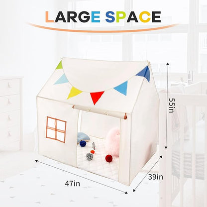 TTLOJ Gift for Christmas Cottage Style Play Tents for Boys Girls, Castle Tent, Large Playhouse Toy for Toddler Play House, Teepee Tent Indoor Outdoor (Ball Lights NOT Included