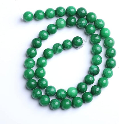 8MM 46PCS Natural Stone Green Cloudy Jade Spacer Loose Beads for Jewelry Making DIY Bracelet Necklace 1 Strand 15’’
