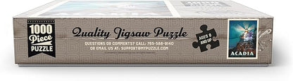 MyPuzzle Acadia National Park: Lighthouse at Night - Premium 1000 Piece Jigsaw Puzzle for Adults