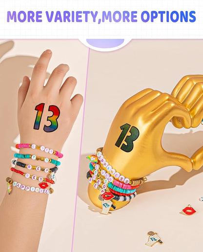 Goldwise Friendship Bracelet Kit 3 Boxes-6240 Pcs 48 Colors Bracelet Making Kits with Clay Beads, 2880 Pcs 4mm Glass Seed Beads and 960 pcs A-Z Letter Beads with Charms for Party Birthday Gift