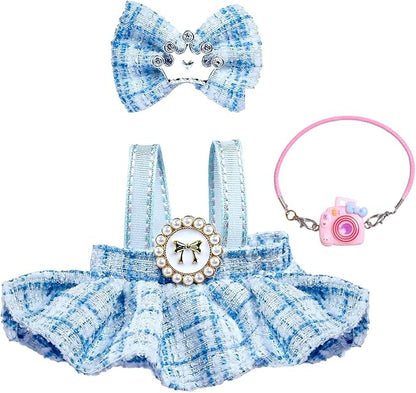 Clothes for 17cm Doll,Outfit for Doll,Dress and Hairpin Set for Dolls Dress Up,Accessories for 17cm Dolls (Style-D)