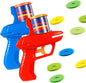 Sumind 2 Pcs Foam Disc Shooter Zip Shot Shooter Disc Launcher (Red,Blue)