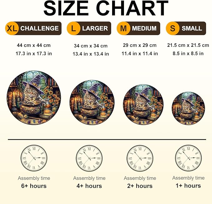 KAAYEE Wooden Puzzles for Adults, 3D Visual Effect Magic Feline Cat Wooden Jigsaw Puzzle Unique Shape Wood Puzzle Adult, 3D Effect Flat Puzzle Birthday Family Game (L-13.4 * 13.4 in-280pcs)