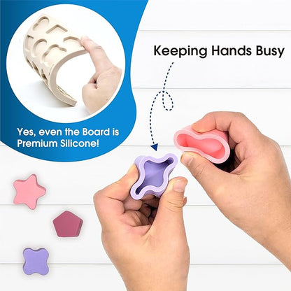 Jispring [100% Silicone] Shape Puzzles for Dementia, Products for Elderly, Cognitive Matching Games, Fidget Sensory Toys for Alzheimers, Dementia Activities for Seniors, Anxiety Relief Tiles