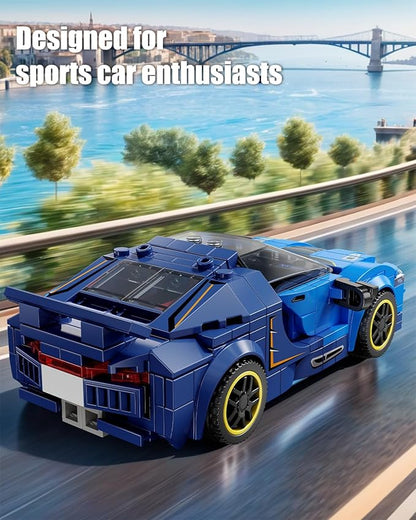 Super Sports Car Building Block Set with Display Case,Speed Race Car Building Kits Construction Toy,Car Collectible Model,Christmas Birthday Gift for Adults and Kids 6 and up(326pcs)