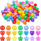 Ball Pit Balls Pack of 100 200 500 - Star and Round Set BPA Free Phthalate Free Non-Toxic Crush Proof Play Balls Soft Plastic Balls for Toddlers Baby Kids Birthday Pool Tent Party