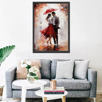 Tucocoo Romantic Couple Jigsaw Puzzle 1000 Pieces Puzzles for Adults, Street Lover Red Umbrella Jigsaw Puzzles for Challenging Family Activity Games Colorful DIY Handwork Puzzle for Home Decor Gifts