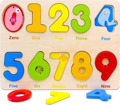 You&Xi Toddler Puzzles for Kids Age 3-4 Years Old-Wooden Number Preschool Puzzles