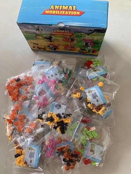 30 Packs Building Blocks Party Favors for Kids, Mini Animals Building Block Sets for Classroom Prizes Birthday Goodie Bag Fillers Valentines Easter Gifts for Kids Boys Girls 4+ Year