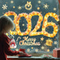 Christmas Window Stickers Clings Cute Snowman Snowflake Winter Golden Light String Pattern Window Decal Decoration Glass Windows Sticker for Xmas 2026 New Year Party Decor Accessories