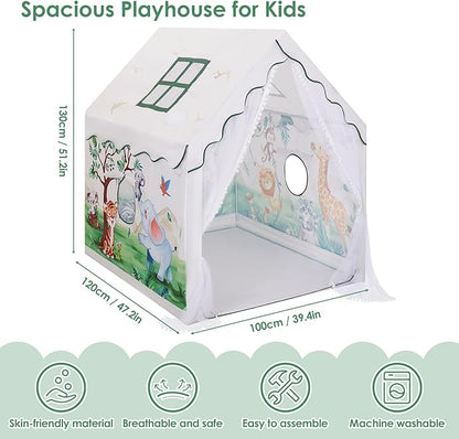 Kids Tent Toddler Playhouse for Boys Girls,Large and Foldable Kids Playtents with Windows,Portable and Lightweight Play Tent Indoor&Outdoor Gift for Children