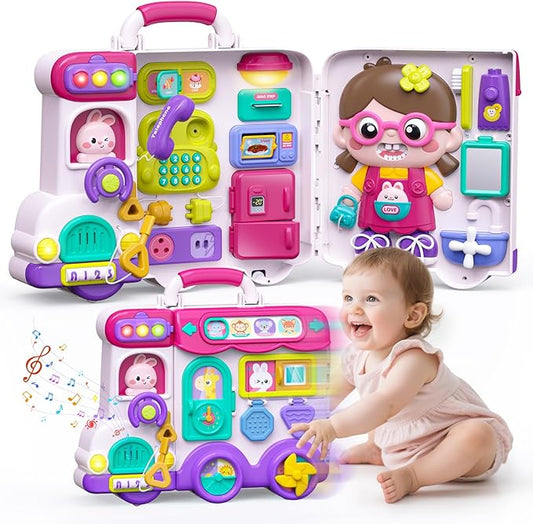 Busy Board Montessori Toys Gift for 1-2 Year, Early Educational Montessori Toys for Toddler 1-3, Birthday Gifts Toy for 1 2 Year Old, Ideas 1 Year Old Birthday Gift Toy