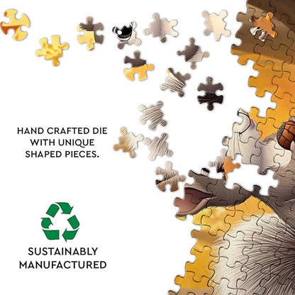 500 Piece Jigsaw Puzzle - Autumn Squirrel - Adult Animal Jigsaw Puzzle, Wooden Puzzle, Promote Hand-Eye Coordination, Family and Friends Gathering, Family Puzzle