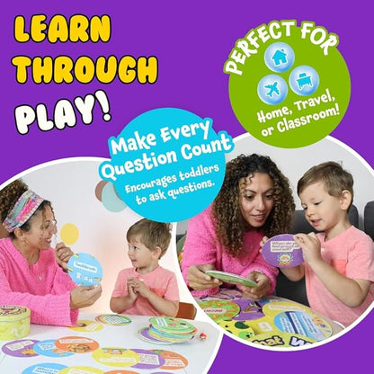 What Where When Conversation Flash Cards for Toddlers 2+ Years - Speech Therapy Materials - 50 Double Sided Flashcards - Learn to Talk, Social Skills & Emotional Learning Activities, by Pidoko Kids