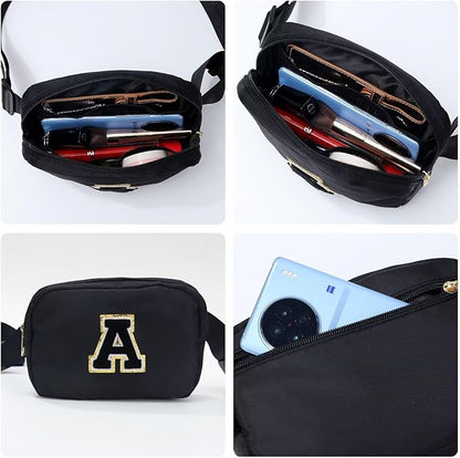YOOLIFE Initial Sling Bag for Women - Bum Bag Chest Bag for Women Belt Bag Small Crossbody Bags Fanny Packs for Women Personalized Birthday Gifts Christmas Gifts for Women W