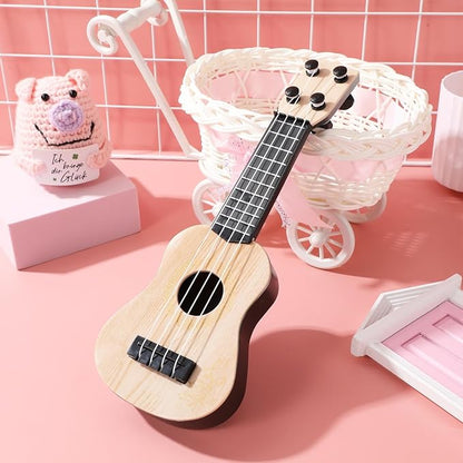 Kisangel 1pc Wooden Kids Ukulele Toy Toddler Guitar Classical Instrument Ukulele Musical Toy for Preschool Children (Beige)