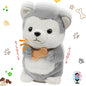 Hopearl Talking Husky Repeats What You Say Dog Nodding Electric Interactive Animated Puppy with Bone Toy Speaking Plush Buddy Gifts for Toddlers, Gray, 6.5''
